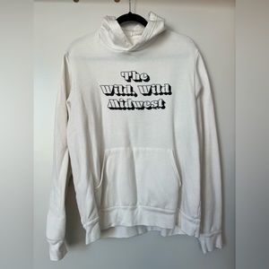 White Midwest Hoodie Sweatshirt